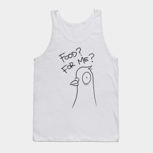 Pigeon - Food? For Me? ( Black ) Design by @aronimation Tank Top